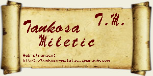 Tankosa Miletić vizit kartica